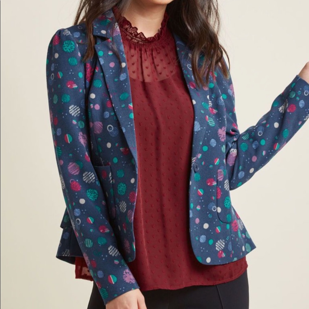New ModCloth navy stargazing splendor blazer